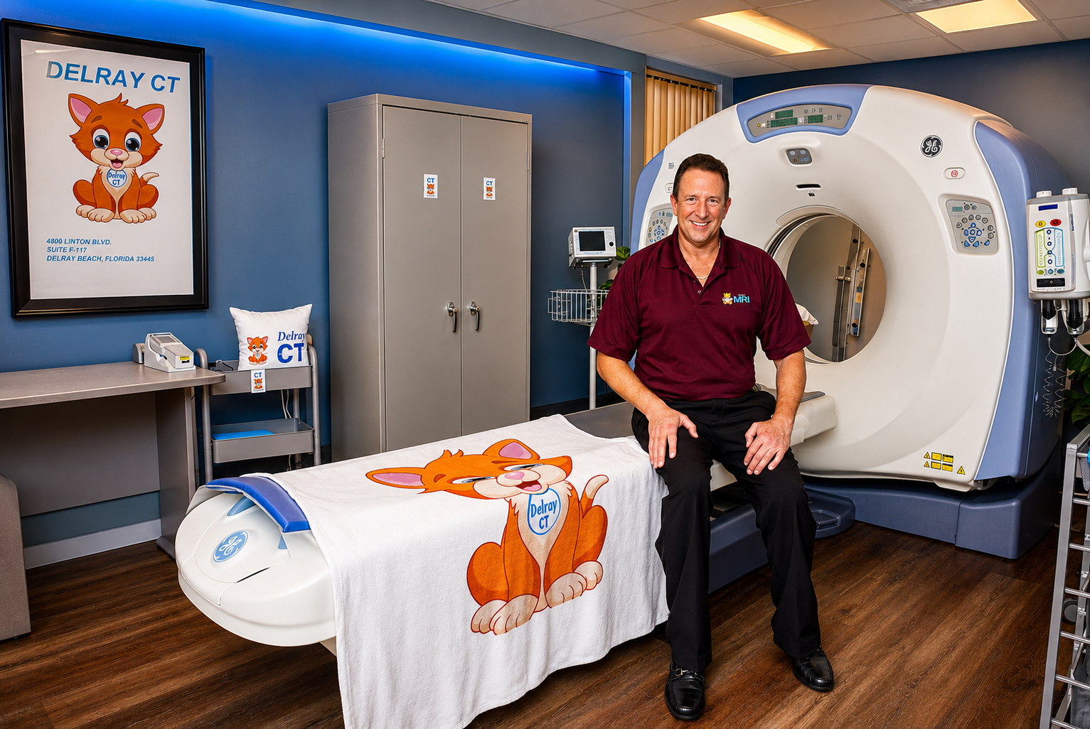 Delray CT owner in the CT imaging suite