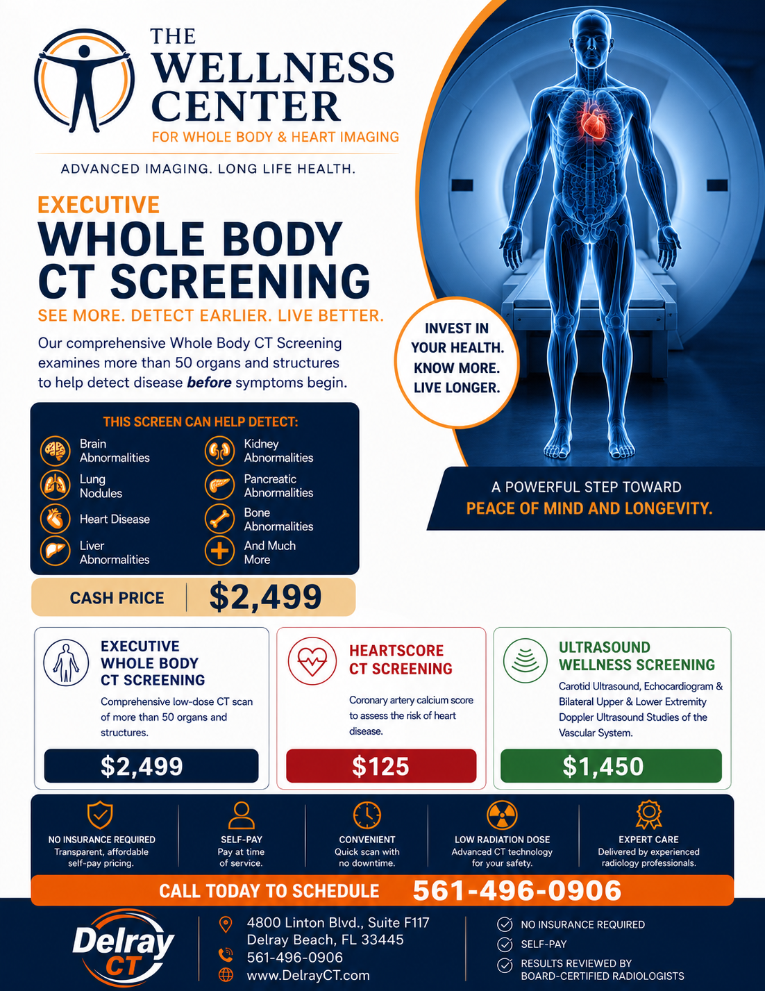 Executive Whole Body CT Screening information and pricing
